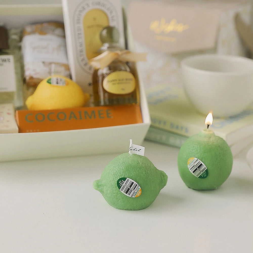 cadeau parfumé bougie citron décorative pour anniversaire fait main - vue 6 sur 10