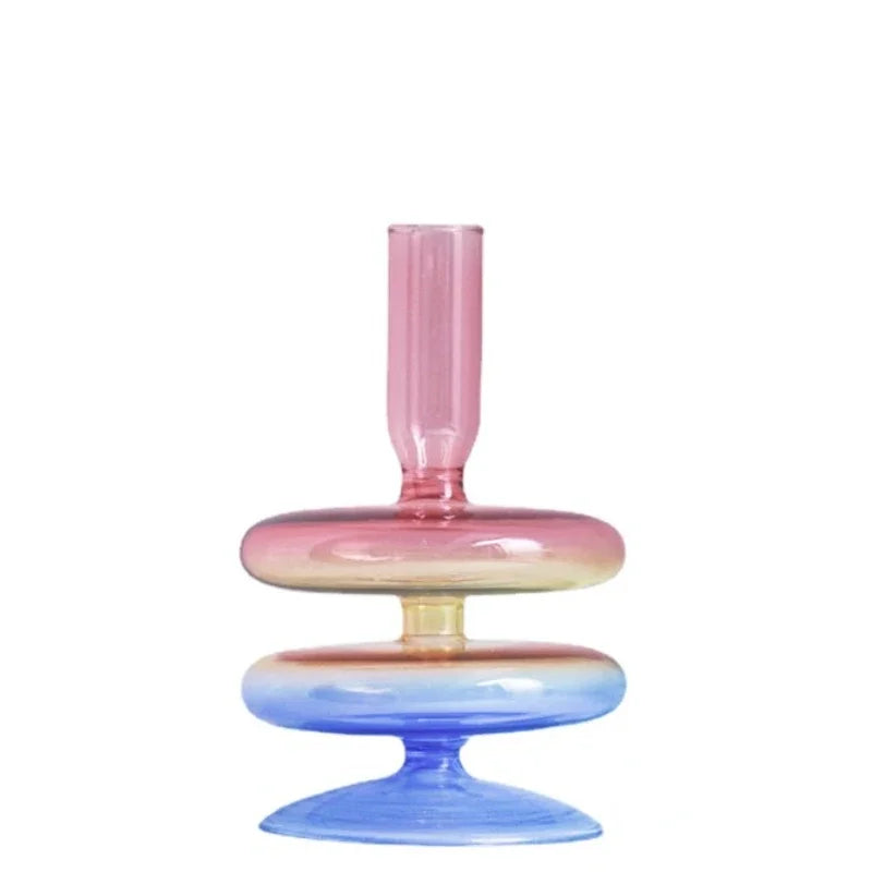 bougeoir en verre coloré pour décoration de mariage et centre de table - vue 12 sur 20