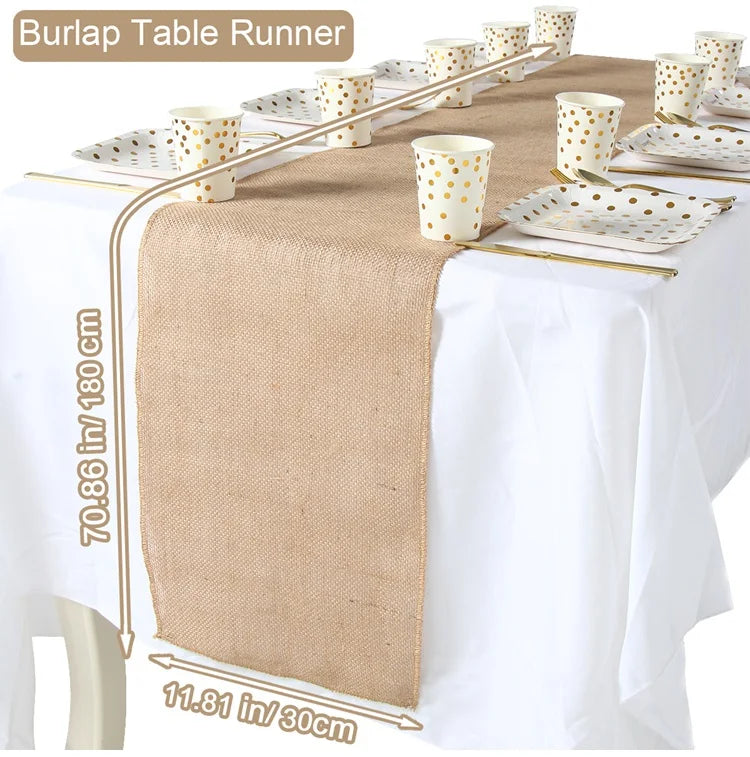 Chemin de table en lin style champetre rustique - vue 8 sur 11