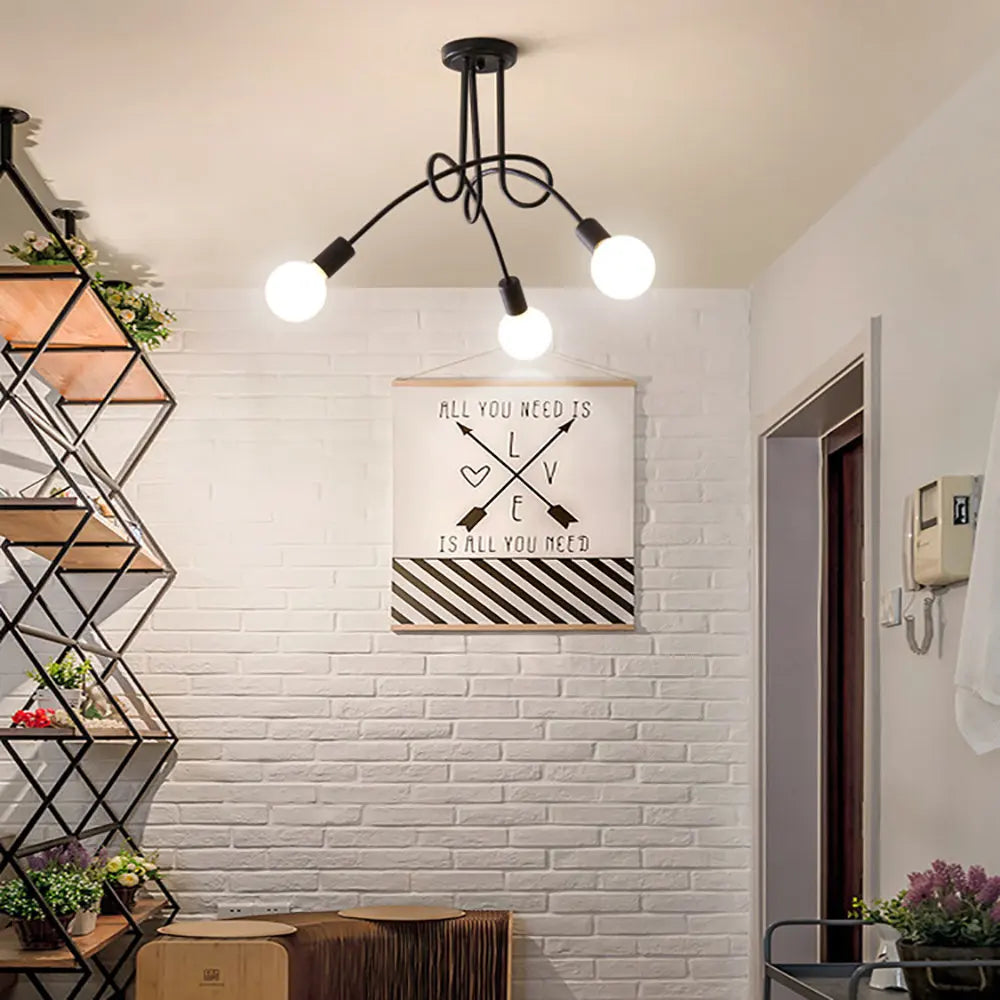 lustre sputnik moderne style industriel pour intérieur élégant - vue 6 sur 19