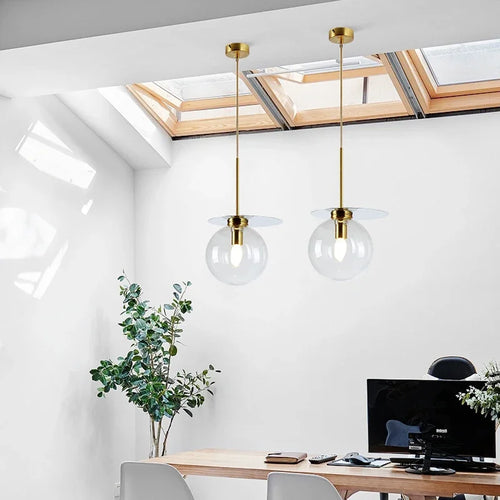 suspension moderne en verre teinté pour décoration intérieure - vue 7 sur 11