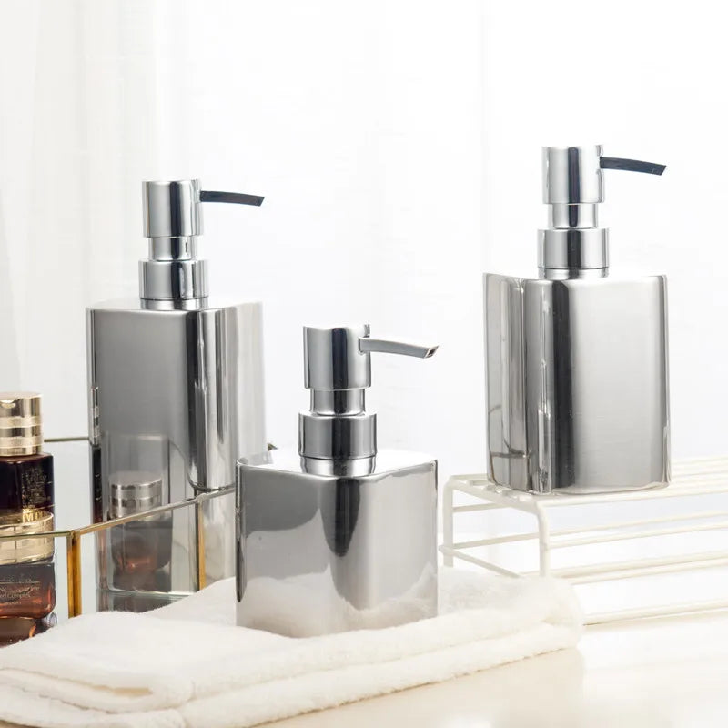 distributeur de savon en acier inoxydable pour salle de bain - vue 3 sur 11