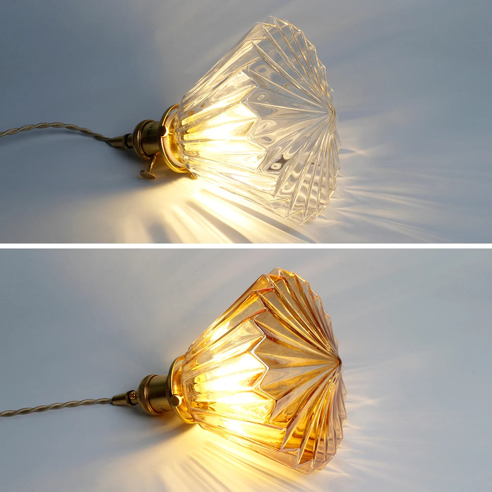 lustre moderne en verre et cuivre design minimaliste pour éclairage créatif - vue 4 sur 8