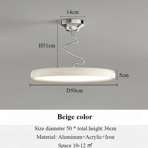 lustre moderne simple style nordique en aluminium avec lumières LED - vue 18 sur 18