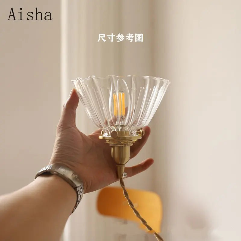 suspension rétro en verre et laiton pour intérieur créatif - vue 4 sur 10