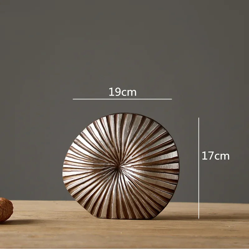 vase floral en résine à fleurs moderne rayures bois - vue 10 sur 10