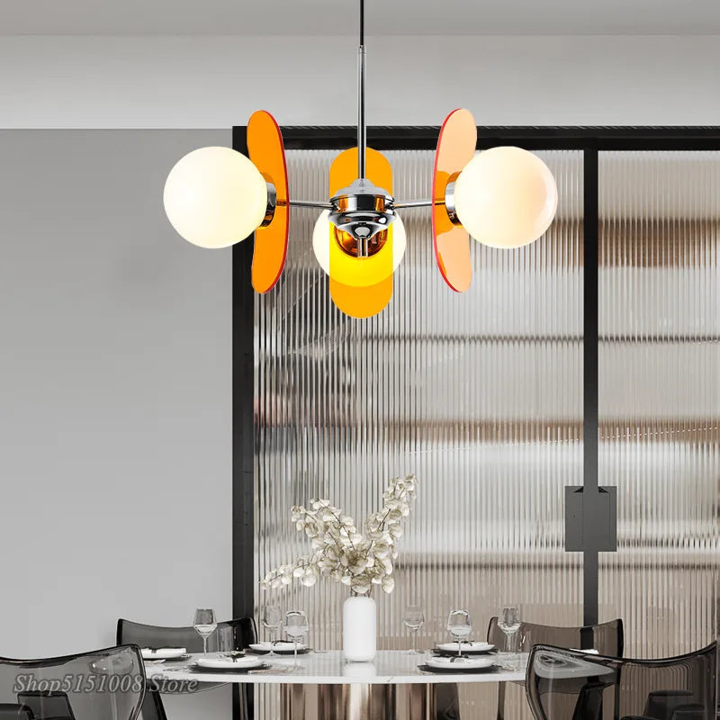 New Modern Luxury Living Room Pendant LampDecorationIndoor Hall, Bedroom,Attic, Kitchen,White Glass Led Lamp Package Chandelier - vue 5 sur 14