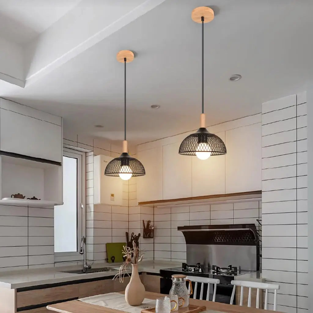 suspension moderne en métal noir pour décoration intérieure - vue 4 sur 7