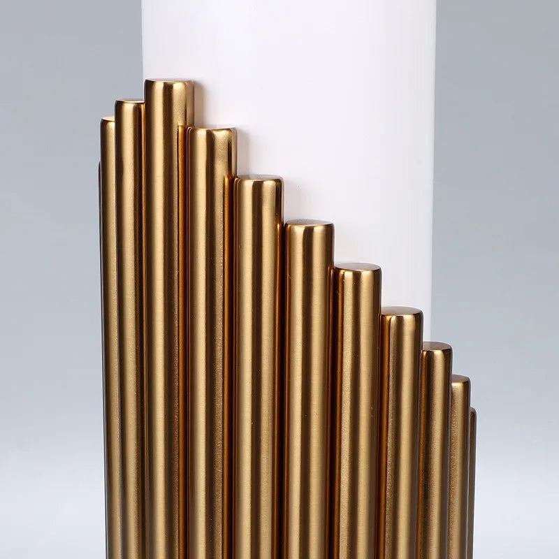 lampe à poser nordique moderne avec pied en marbre et abat-jour tissu - vue 7 sur 7
