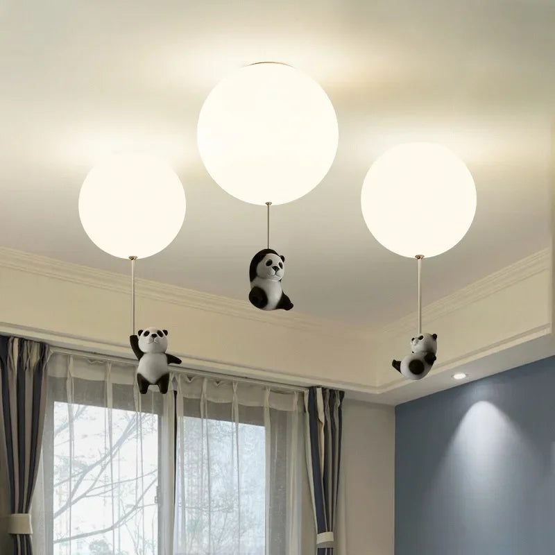 lustre moderne ours panda led pour enfants - vue 3 sur 25