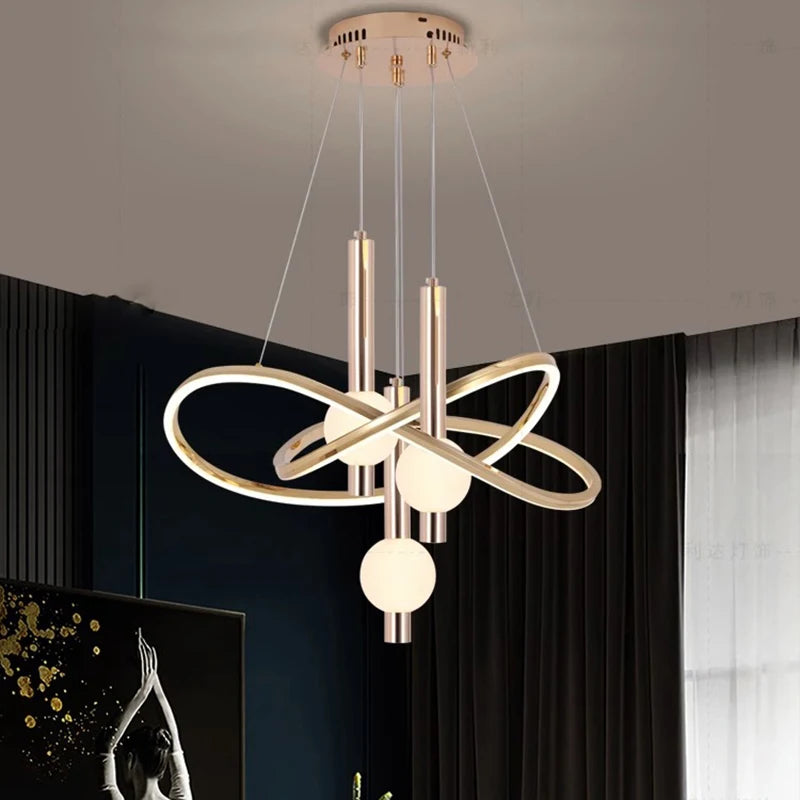 lustre nordique lampes suspendues pour éclairage intérieur - vue 6 sur 8