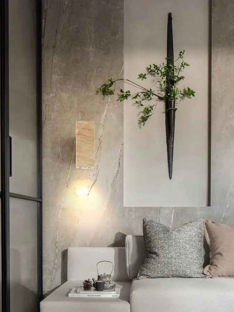 applique murale en marbre wabi sabi à led pour décoration intérieure