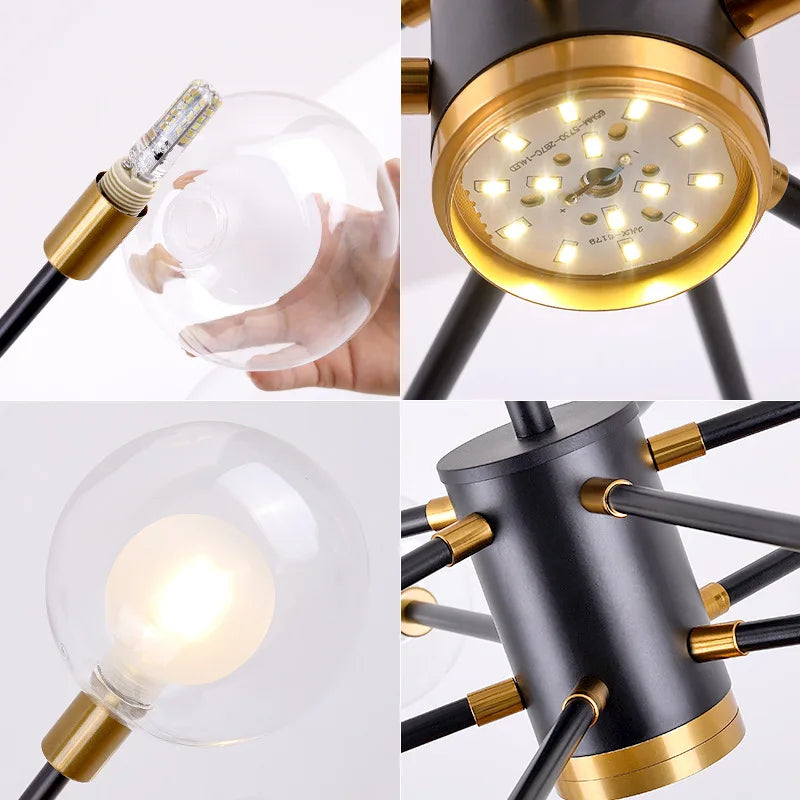Nordic Bubble Glass Chandelier Pendant Lamp Ceiling Light Suspension Luminaire  for Living Room Bedroom - vue 7 sur 16