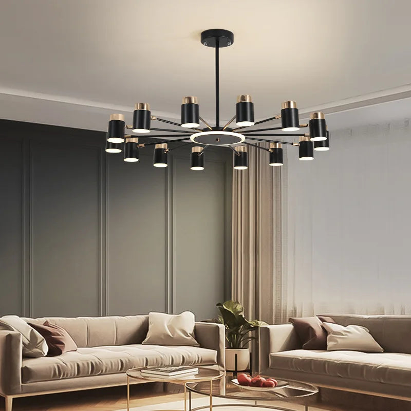 lustre led rotatif en métal pour éclairage de restaurant - vue 2 sur 11