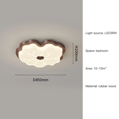 lustre moderne imitation bois en forme de feuille d'arbre créatif - vue 14 sur 14