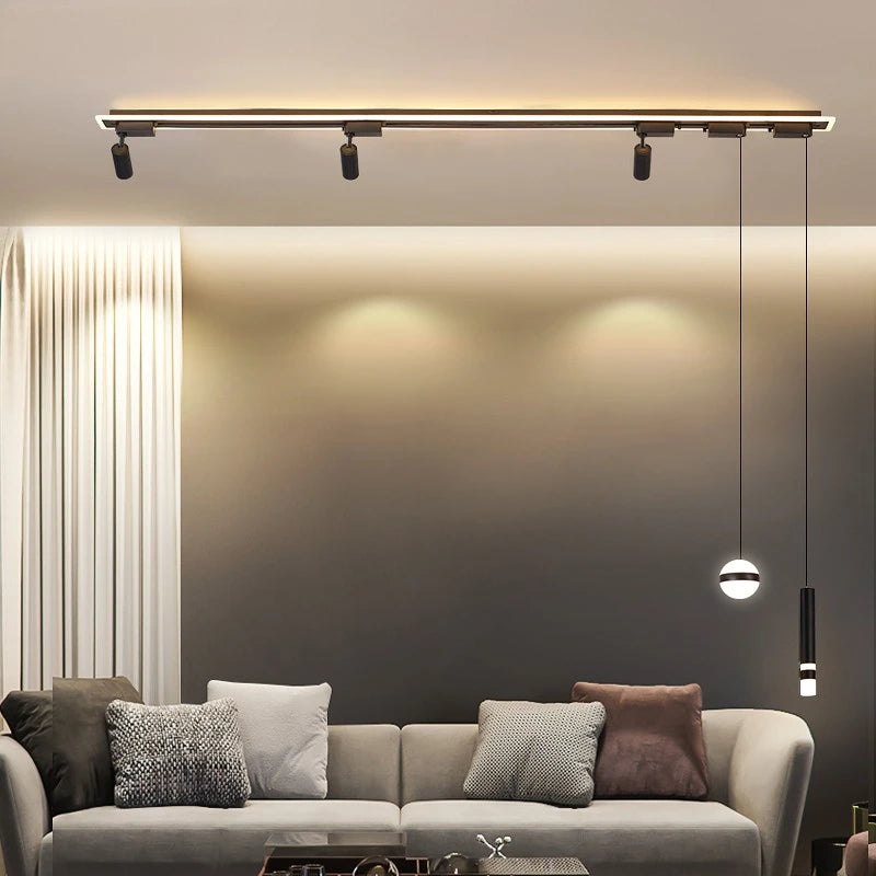 suspension acrylique moderne avec lumière led design épuré - vue 4 sur 17