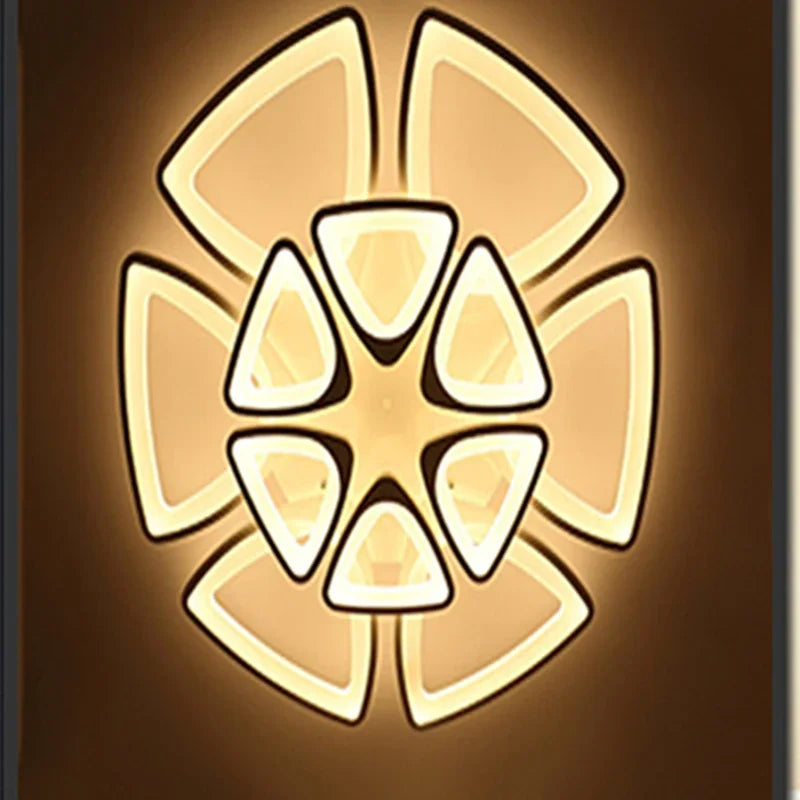 plafonnier en acrylique à pétales géométriques éclairage romantique décoratif - vue 4 sur 16