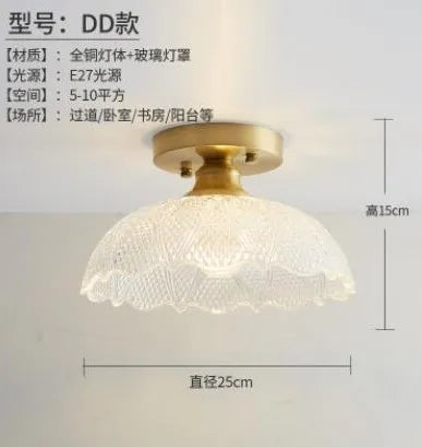 plafonnier led nordique vintage en verre pour intérieur moderne - vue 15 sur 18
