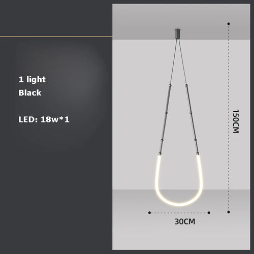 lustre en art déco design suspendu en led