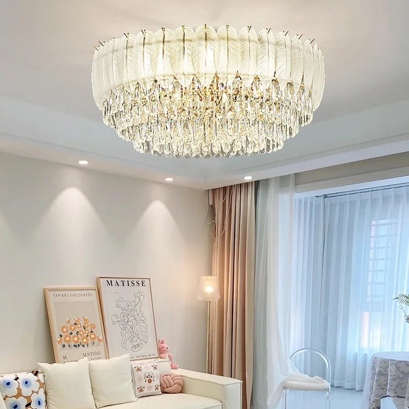 plafonnier cristal design moderne pour décoration intérieure élégante - vue 4 sur 12