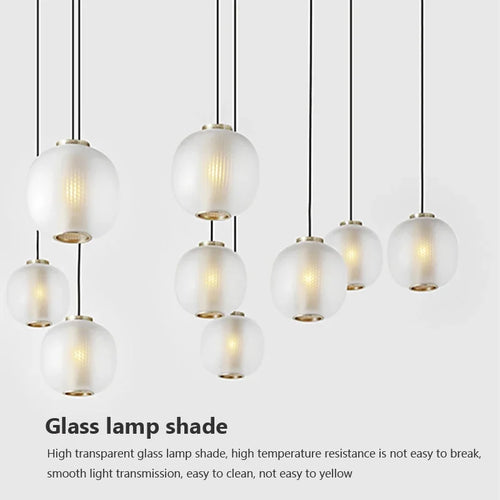 suspension moderne en verre ronde pour espaces divers - vue 8 sur 8