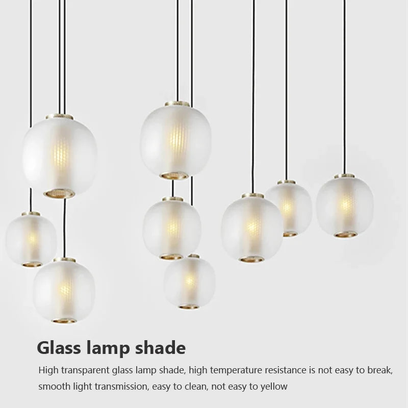 suspension moderne en verre ronde pour espaces divers - vue 8 sur 8