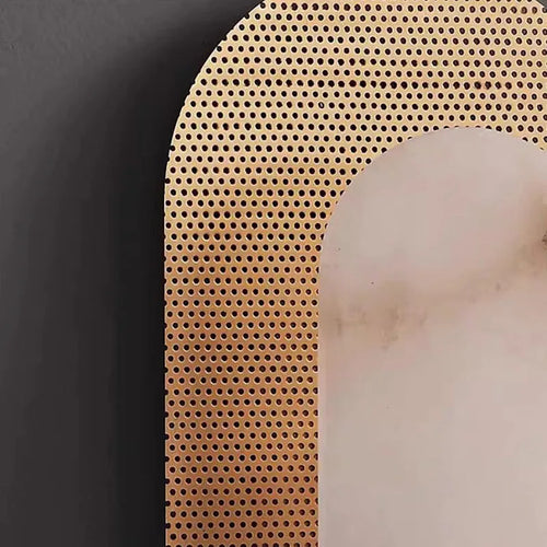 applique murale en marbre naturel art déco cuivre doré design élégant - vue 7 sur 8