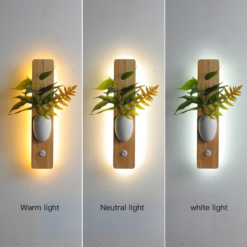 applique murale led en bois pour intérieur décoratif 2023 - vue 5 sur 8