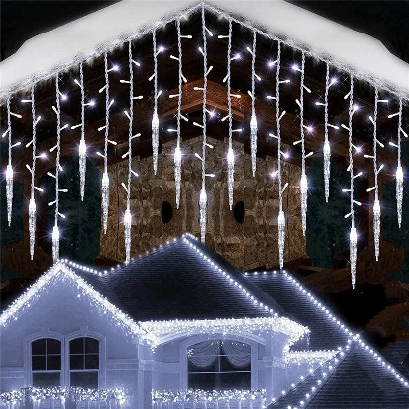 décorations lumineuses de noël pour fenêtres avec 8 modes clignotants - vue 5 sur 12