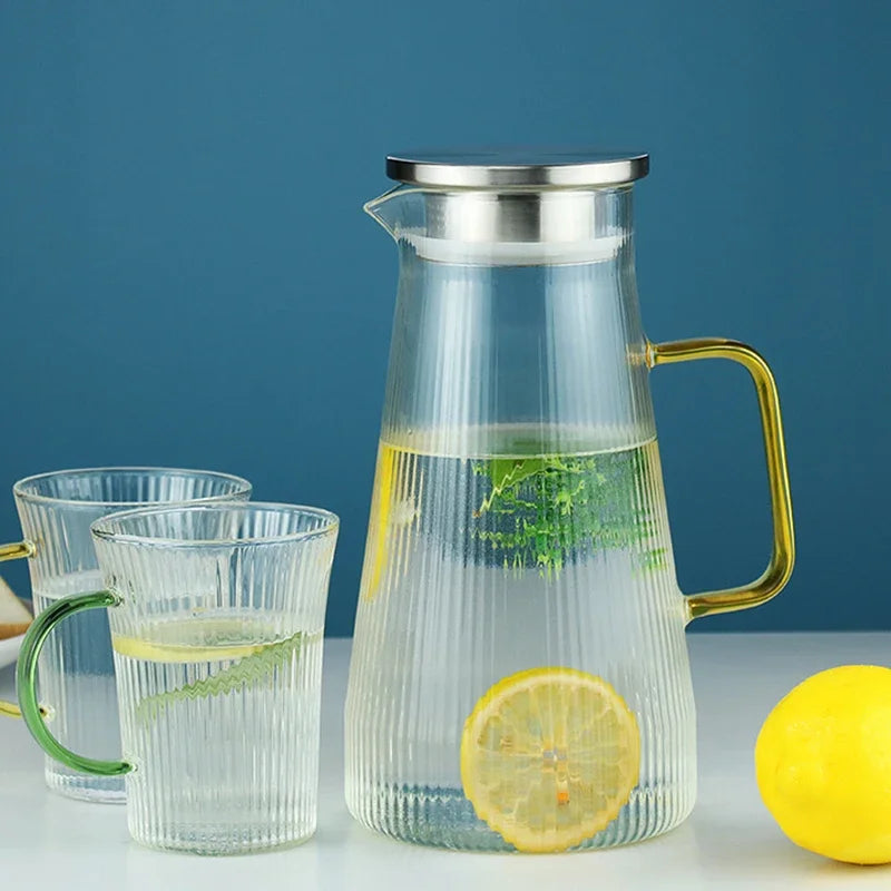Bouilloire verre transparent résistante chaleur boissons froides poignée - vue 5 sur 6