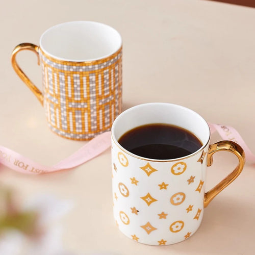 Tasse cafe ceramique peinte main style luxueux bureau