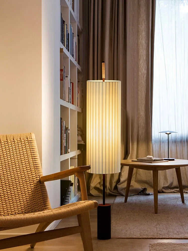 lampe de sol japonaise design créatif en tissu - vue 5 sur 7