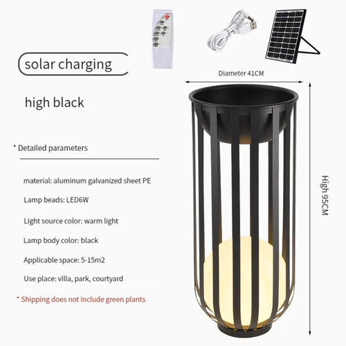 Lampadaire solaire de jardin lampe nordique en pot de fleurs pour Villa cour cour passerelle couloir décor extérieur IP65 éclairage étanche - vue 14 sur 18