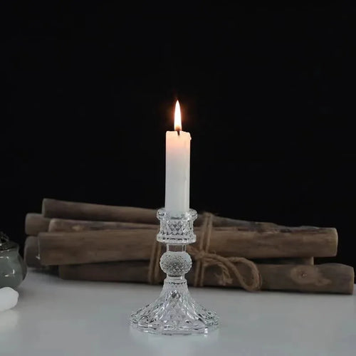 bougeoir en verre décoration nordique pour moments romantiques - vue 4 sur 6