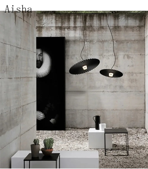 suspension art nordique plissée pour café restaurant et magasin - vue 6 sur 8