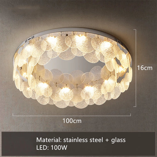 plafonnier led moderne en acier inoxydable et verre pour décoration intérieure - vue 10 sur 10