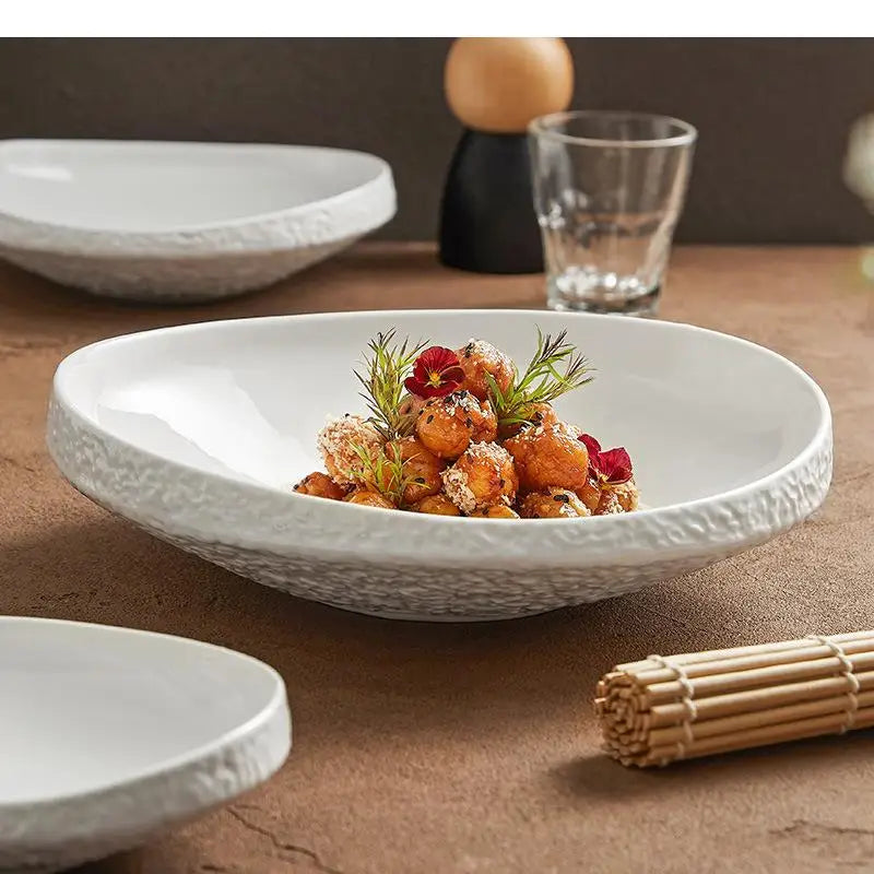 Bol de table en céramique style roche épais