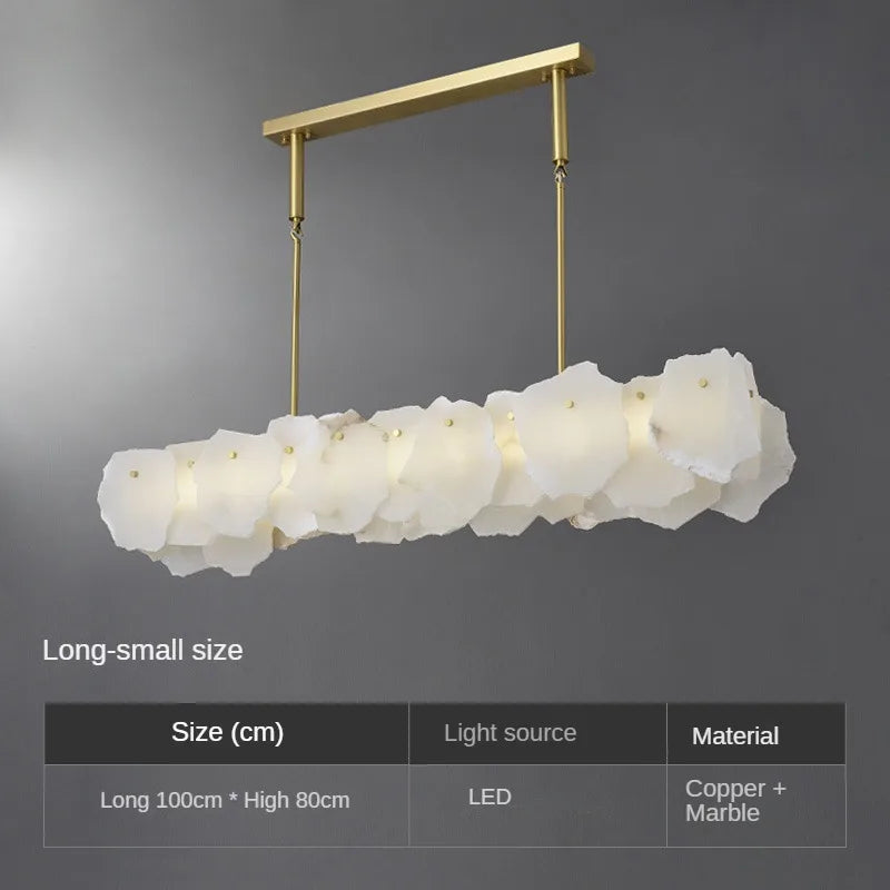 lustre en marbre naturel en cuivre pour décoration intérieure élégante - vue 8 sur 10