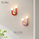 applique murale led créative en forme de u pour décoration enfant