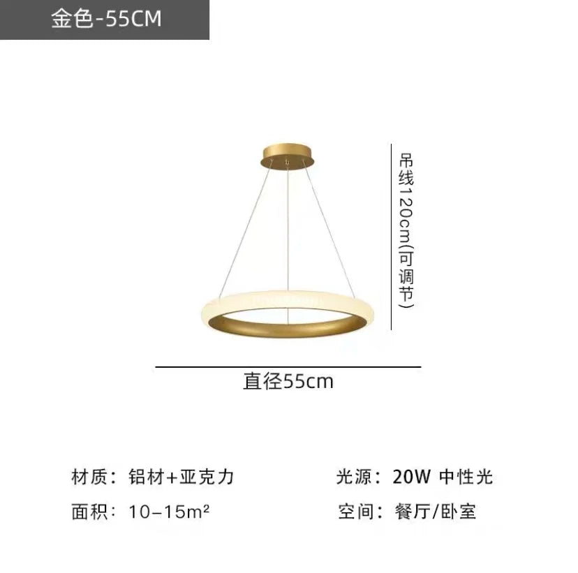 suspension led ronde art déco pour un éclairage élégant - vue 13 sur 13