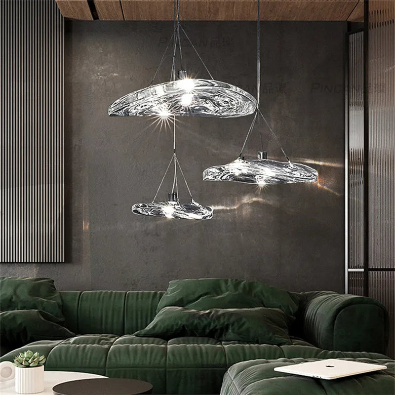 suspension en verre design art déco pour éclairage élégant - vue 5 sur 19