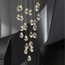 lustre en cristal led design en cuivre moderne et élégant