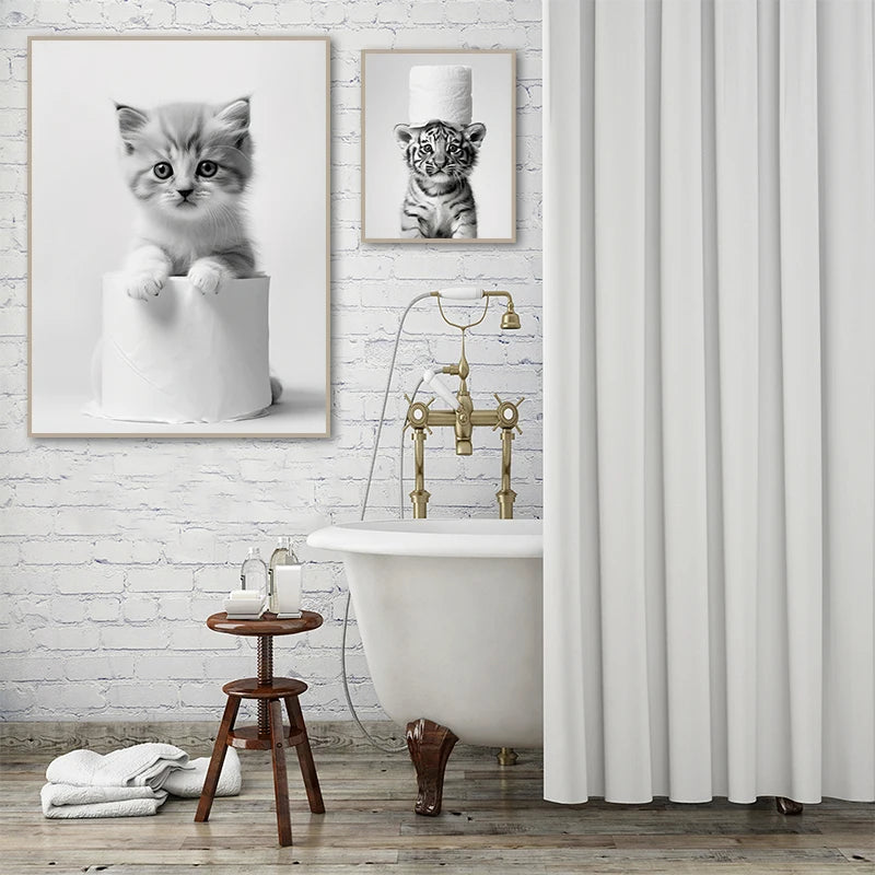 affiche murale drôle d'animaux mignons pour décoration intérieure