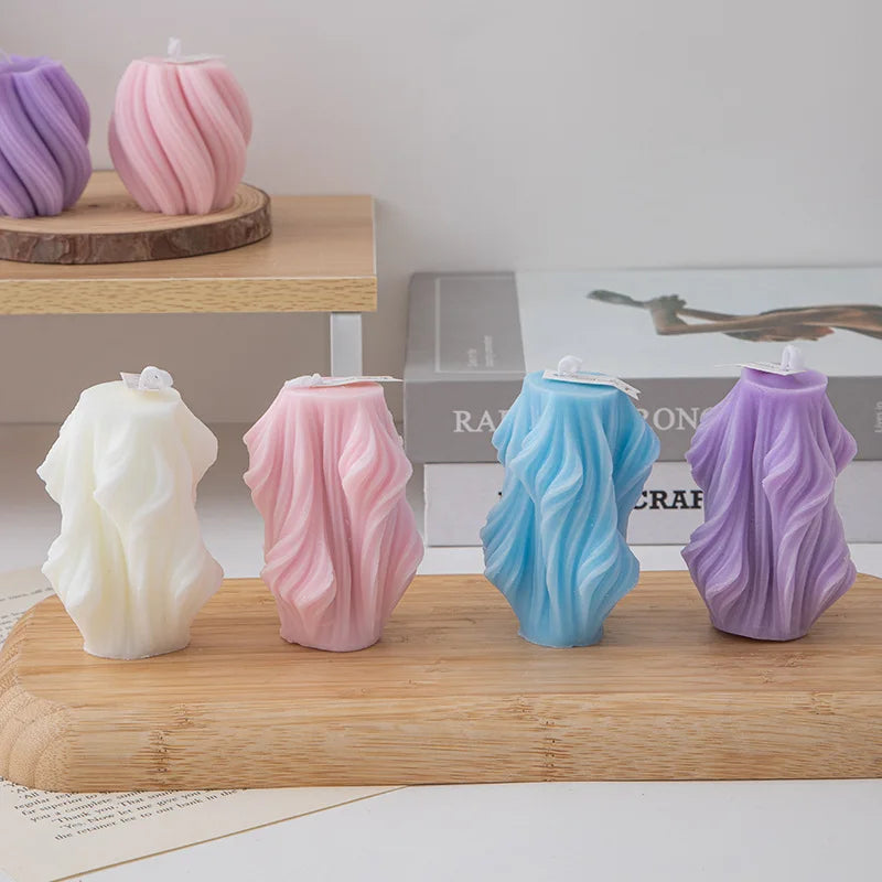 bougie parfumée créative décorative à vagues géométriques pour la maison - vue 4 sur 10