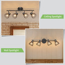 Plafonnier LED 4 voies rotatif - Lumières noires/blanches - Luminaires de plafond - Cage métallique pour plafond E14 - Spot de plafond
