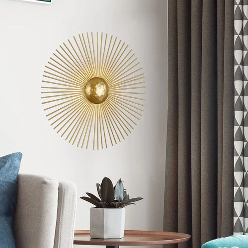 applique murale led soleil art déco pour hôtel boutique - vue 3 sur 11