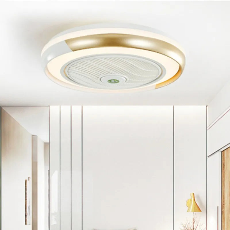 plafonnier moderne nordique avec ventilateur led intelligent et silencieux - vue 4 sur 18