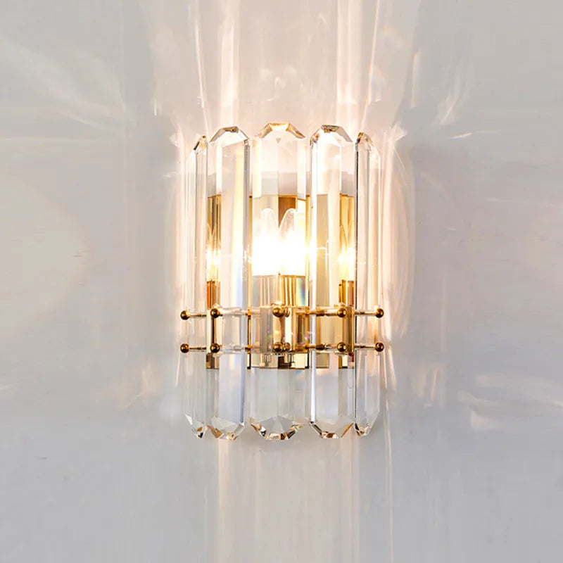 applique murale moderne mini cristal led prisme luminaire