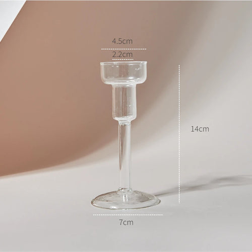 bougeoir en verre transparent décoration intérieure moderne nordique - vue 15 sur 31
