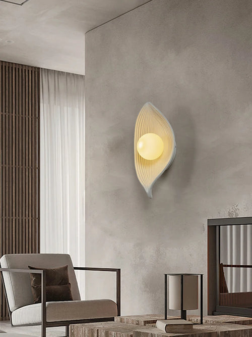 applique murale créative en résine avec motif feuilles décoratif - vue 3 sur 9